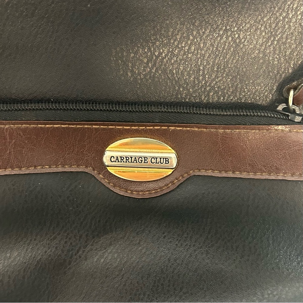 Carriage Club Crossbody purse black with brown trim - Picture 6 of 6